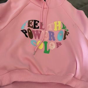 Graphic cropped hoodie